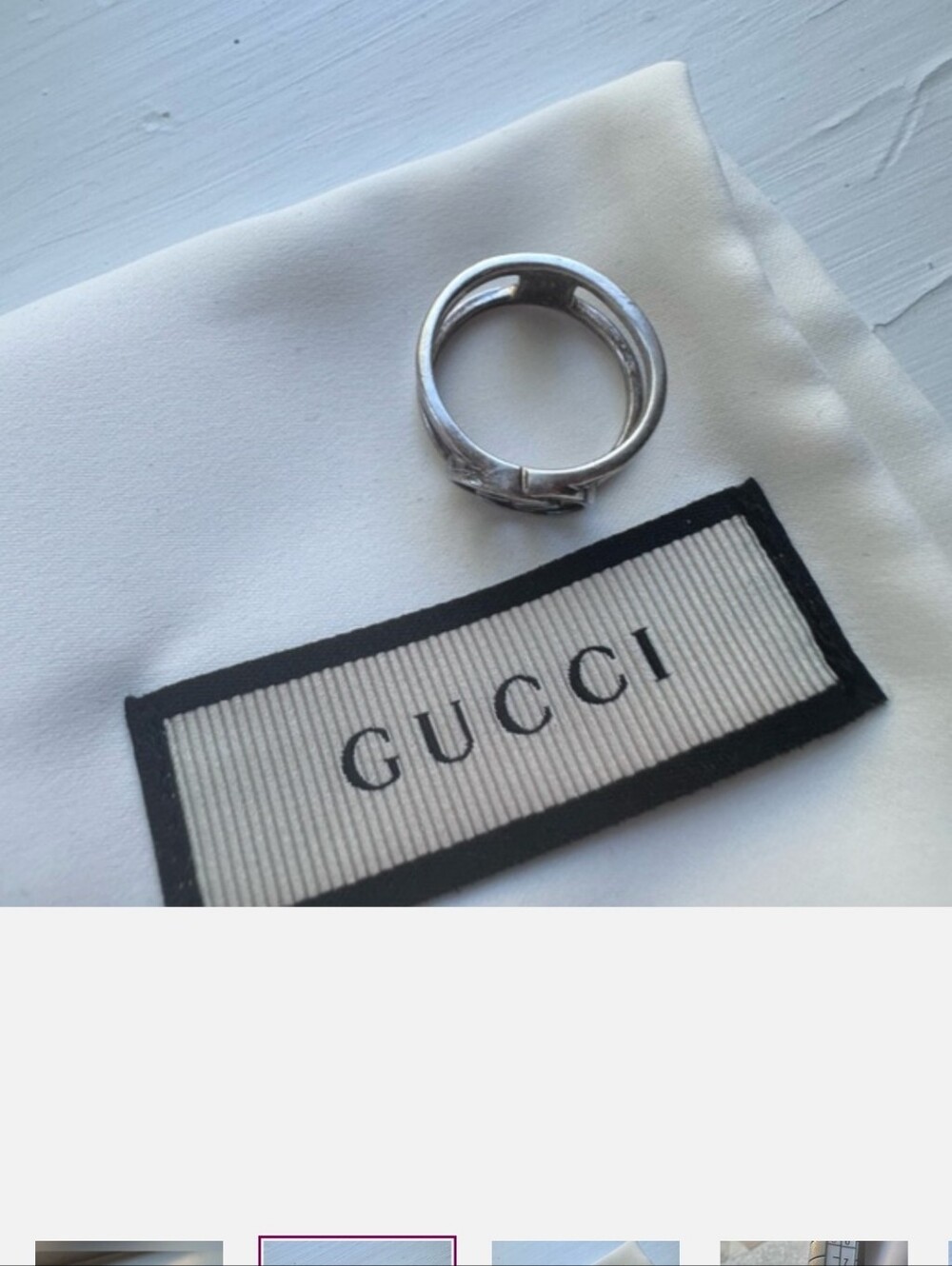 Gucci Double G Ring 925 Sterling Silver Sz 5 - Picture 2 of 10